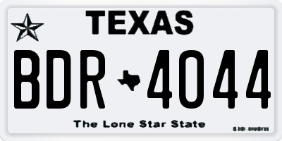 TX license plate BDR4044