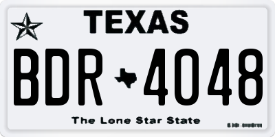 TX license plate BDR4048