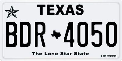 TX license plate BDR4050