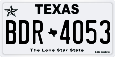 TX license plate BDR4053