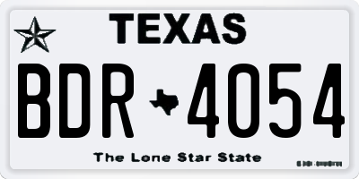 TX license plate BDR4054