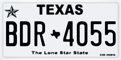 TX license plate BDR4055