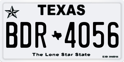 TX license plate BDR4056