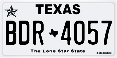 TX license plate BDR4057
