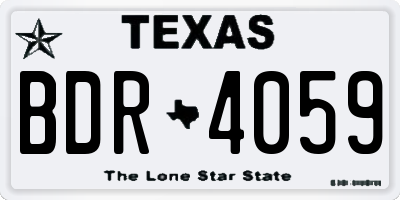 TX license plate BDR4059