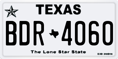 TX license plate BDR4060