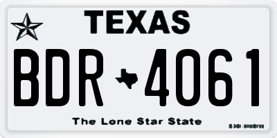 TX license plate BDR4061