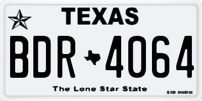 TX license plate BDR4064
