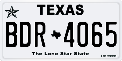 TX license plate BDR4065