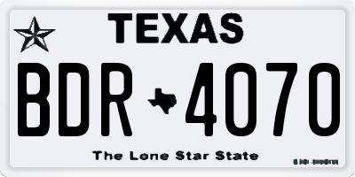 TX license plate BDR4070