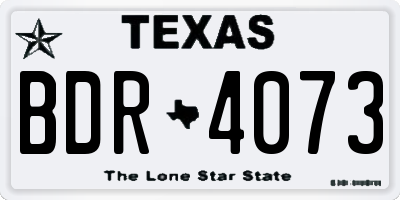 TX license plate BDR4073