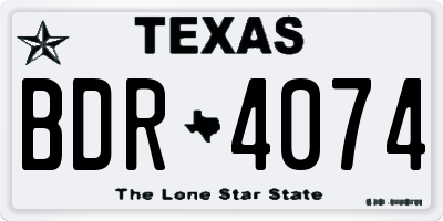 TX license plate BDR4074