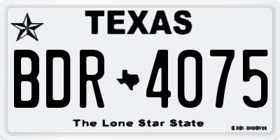 TX license plate BDR4075