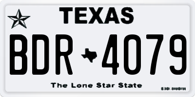 TX license plate BDR4079