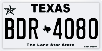 TX license plate BDR4080