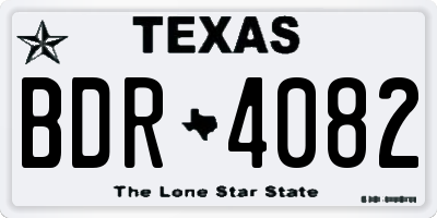 TX license plate BDR4082