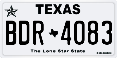 TX license plate BDR4083
