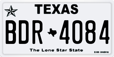 TX license plate BDR4084