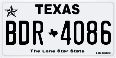 TX license plate BDR4086