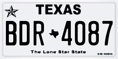 TX license plate BDR4087