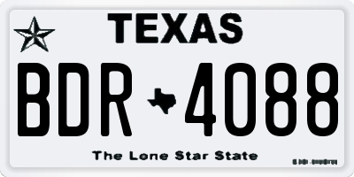 TX license plate BDR4088