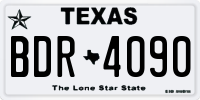 TX license plate BDR4090