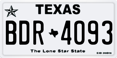 TX license plate BDR4093