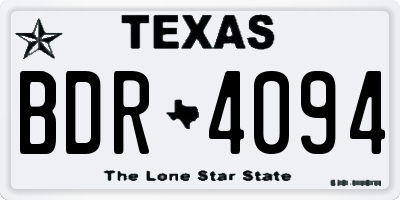 TX license plate BDR4094