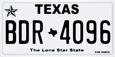 TX license plate BDR4096