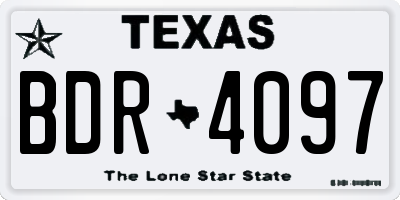 TX license plate BDR4097