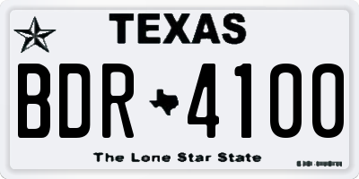 TX license plate BDR4100