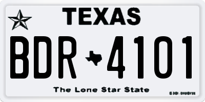 TX license plate BDR4101