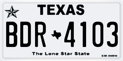 TX license plate BDR4103