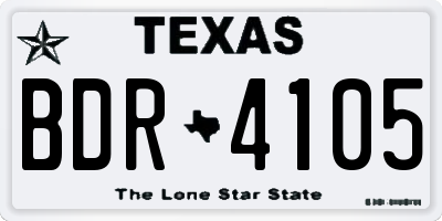 TX license plate BDR4105