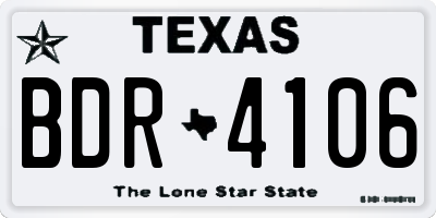 TX license plate BDR4106