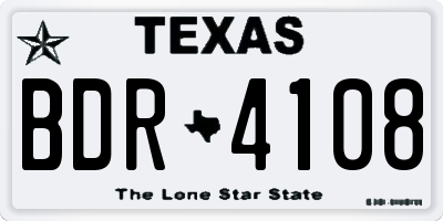 TX license plate BDR4108