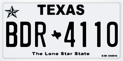 TX license plate BDR4110