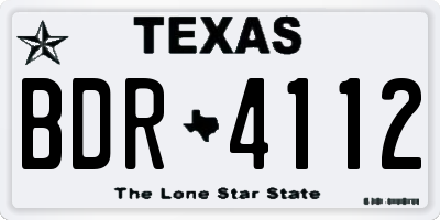 TX license plate BDR4112