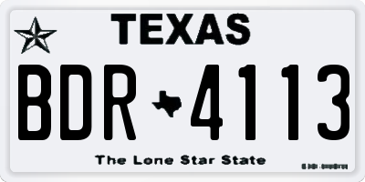 TX license plate BDR4113