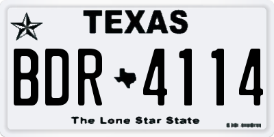 TX license plate BDR4114