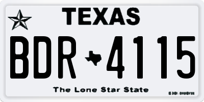 TX license plate BDR4115