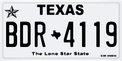 TX license plate BDR4119