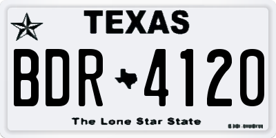 TX license plate BDR4120