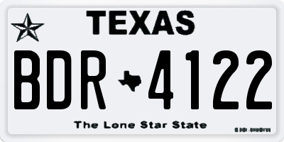 TX license plate BDR4122