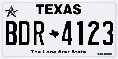 TX license plate BDR4123