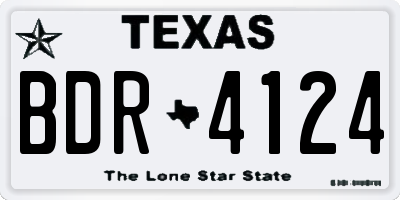 TX license plate BDR4124