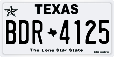 TX license plate BDR4125