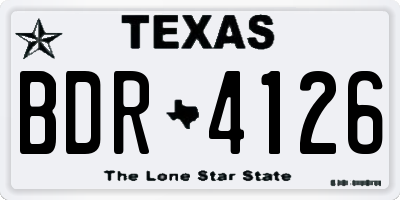 TX license plate BDR4126