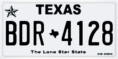 TX license plate BDR4128