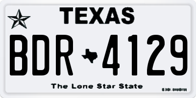 TX license plate BDR4129